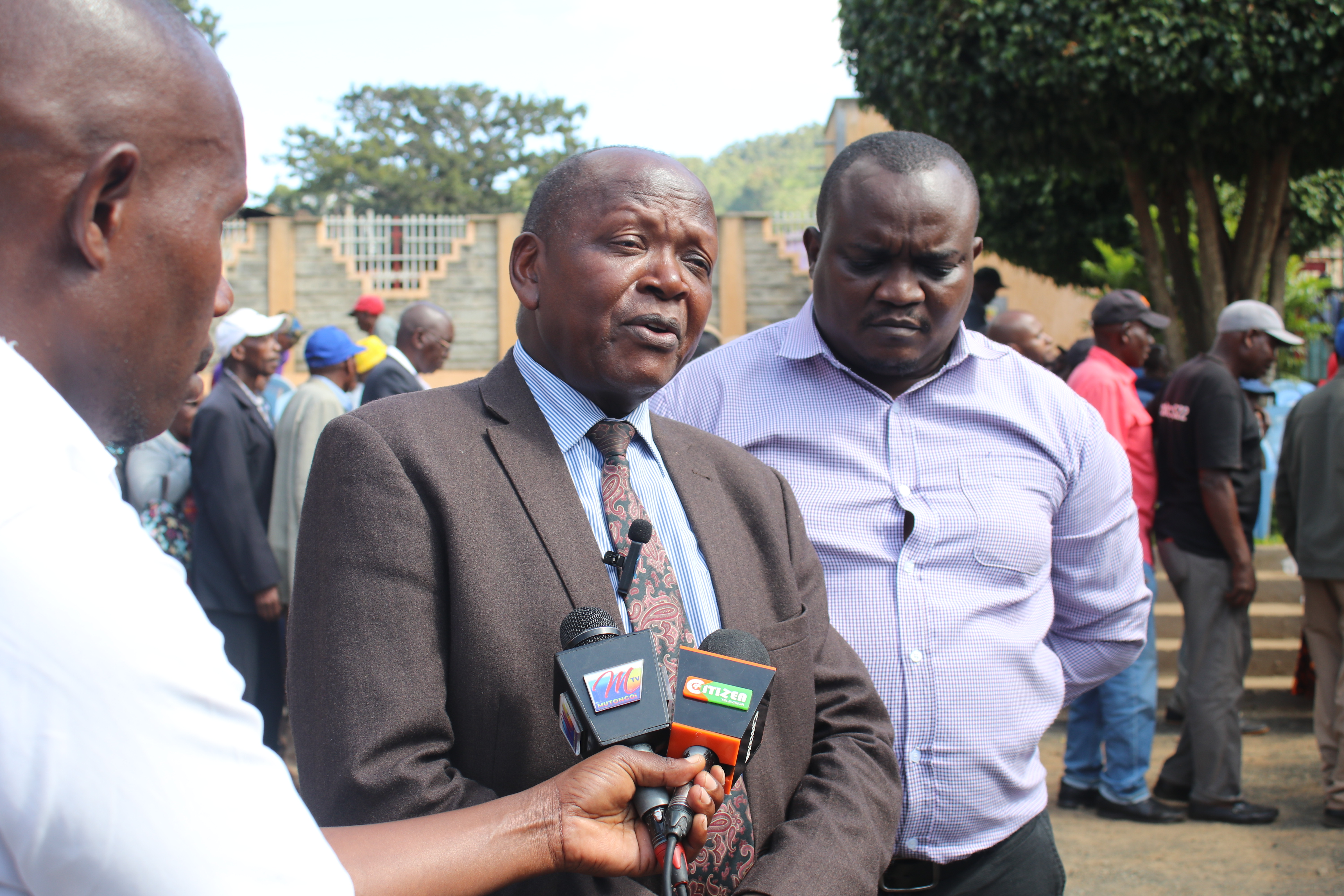 Addressing the media